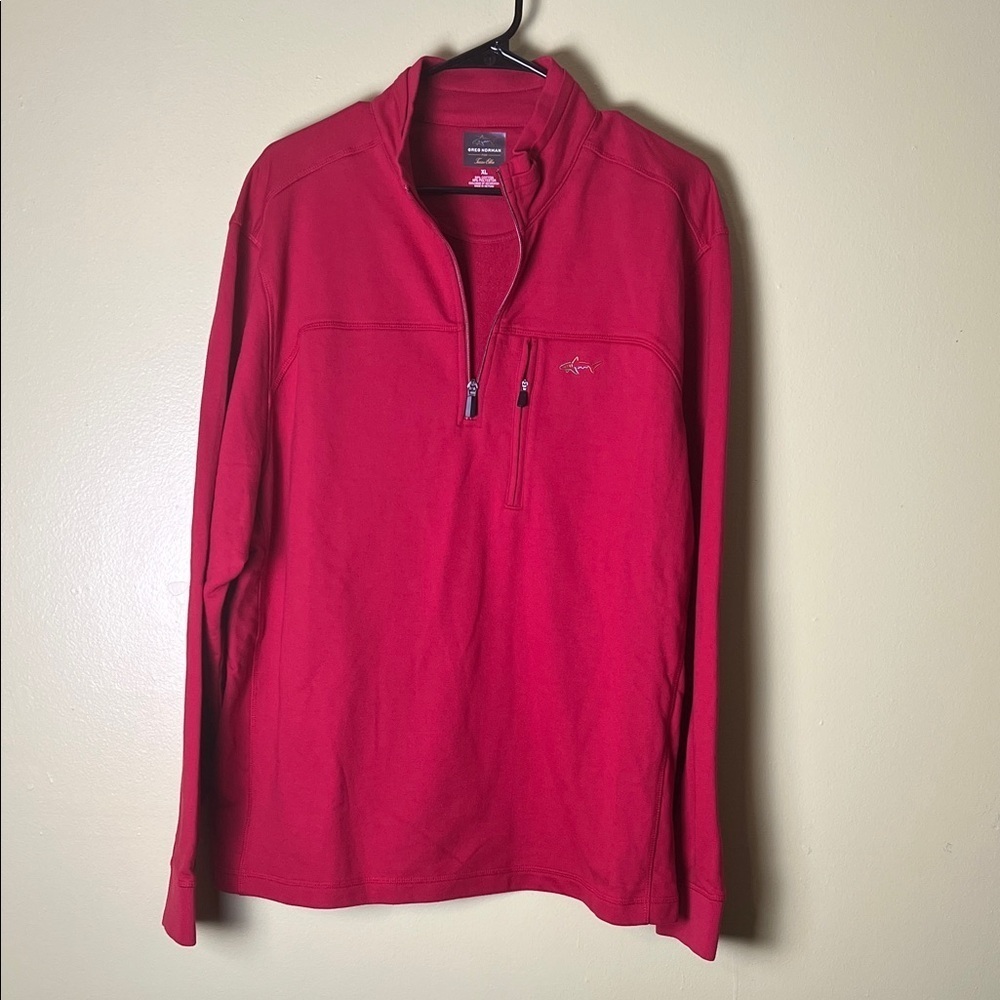 GREG NORMAN Red Quarter-Zip Pullover jacket